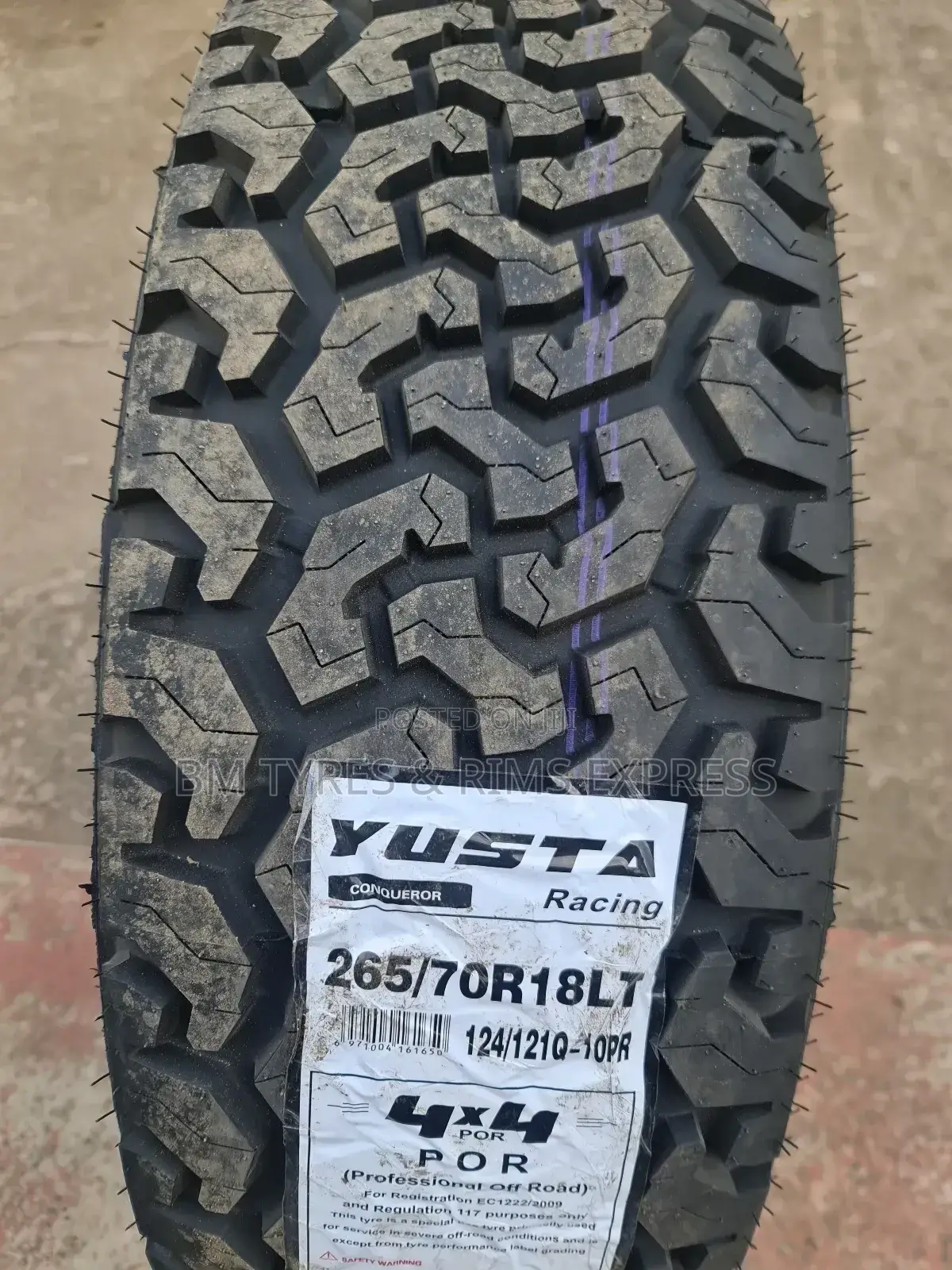 265 /70 R18 Yusta Tyres (All Terrrain) New Technology.