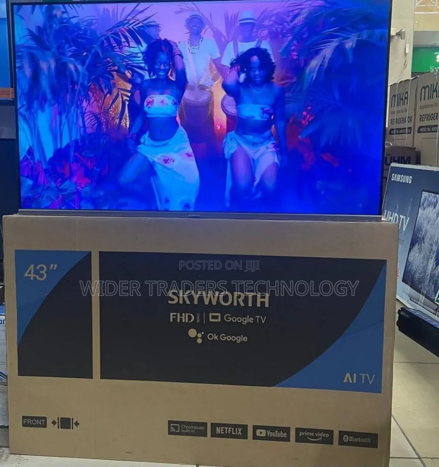 *Skyworth 43 Inches Smart Google Tv Flameless Bluetooth