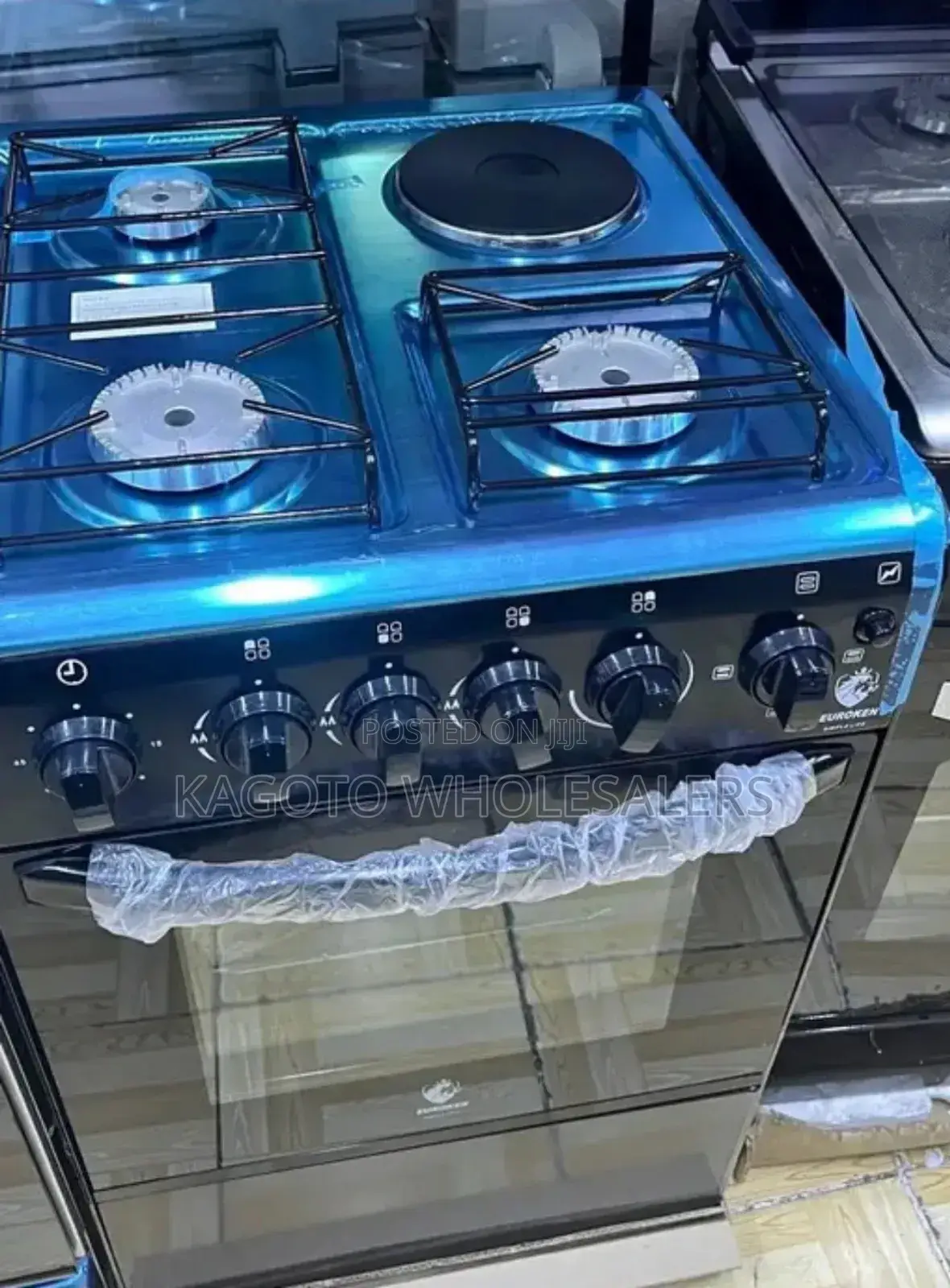 Euroken 3gas +1 Electric Free Standing Gas Cooker (Black) Eg