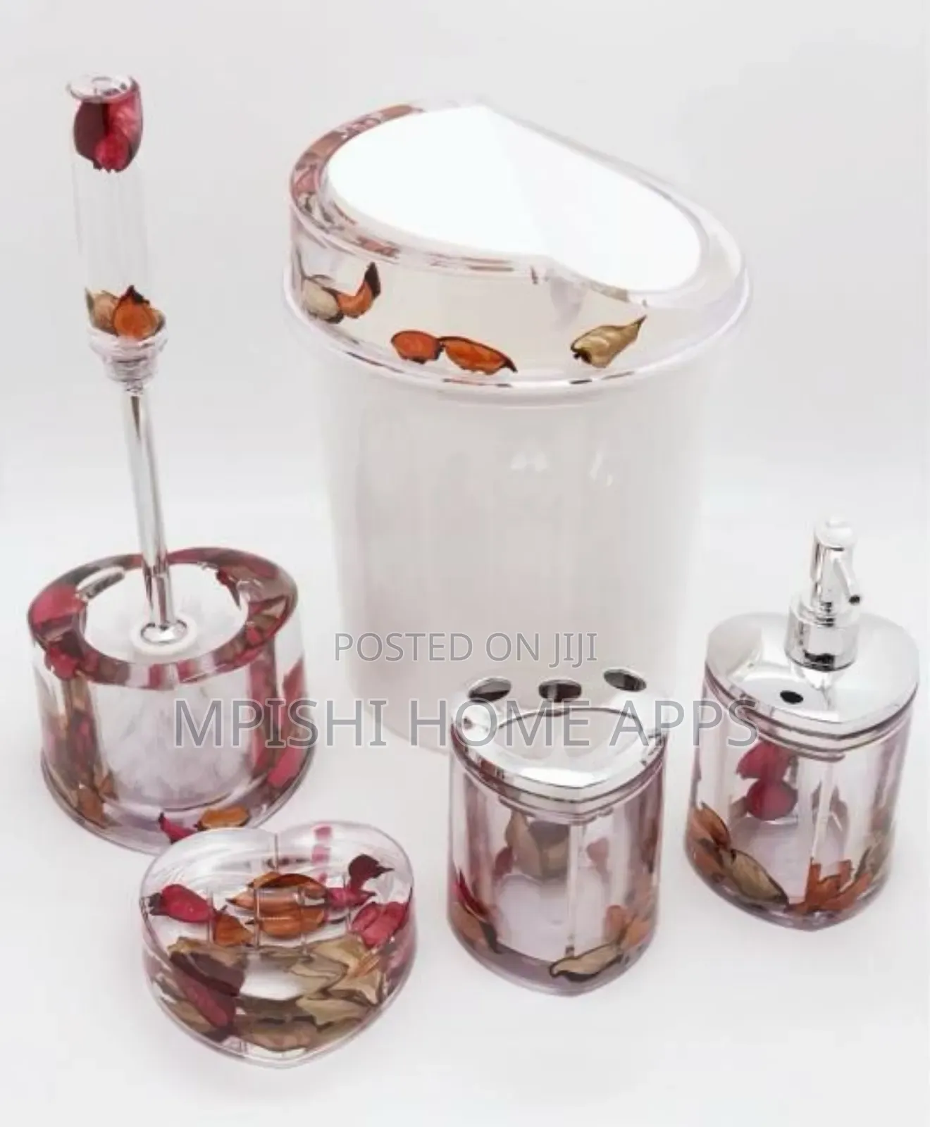 5pcs Water Shell Flower Bathroom Accessories Set