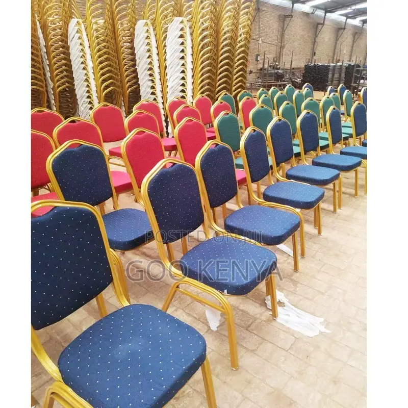 Office Chair ; Gold Stacking Metal Banquet Chair