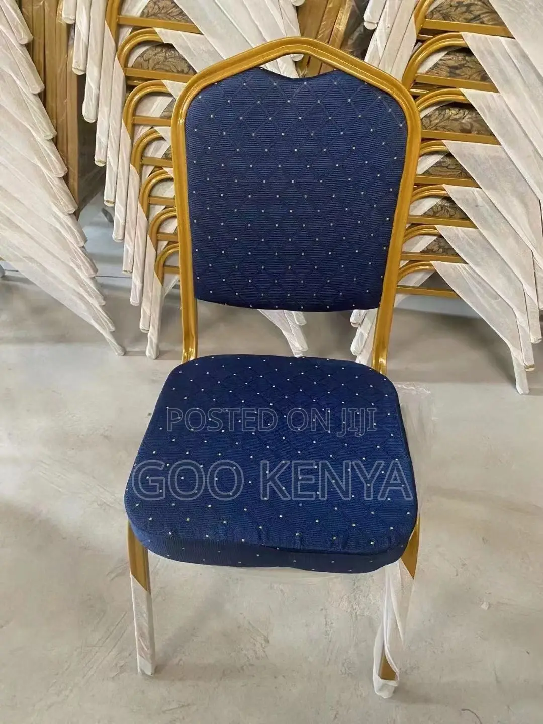 Office Chair ; Gold Stacking Metal Banquet Chair