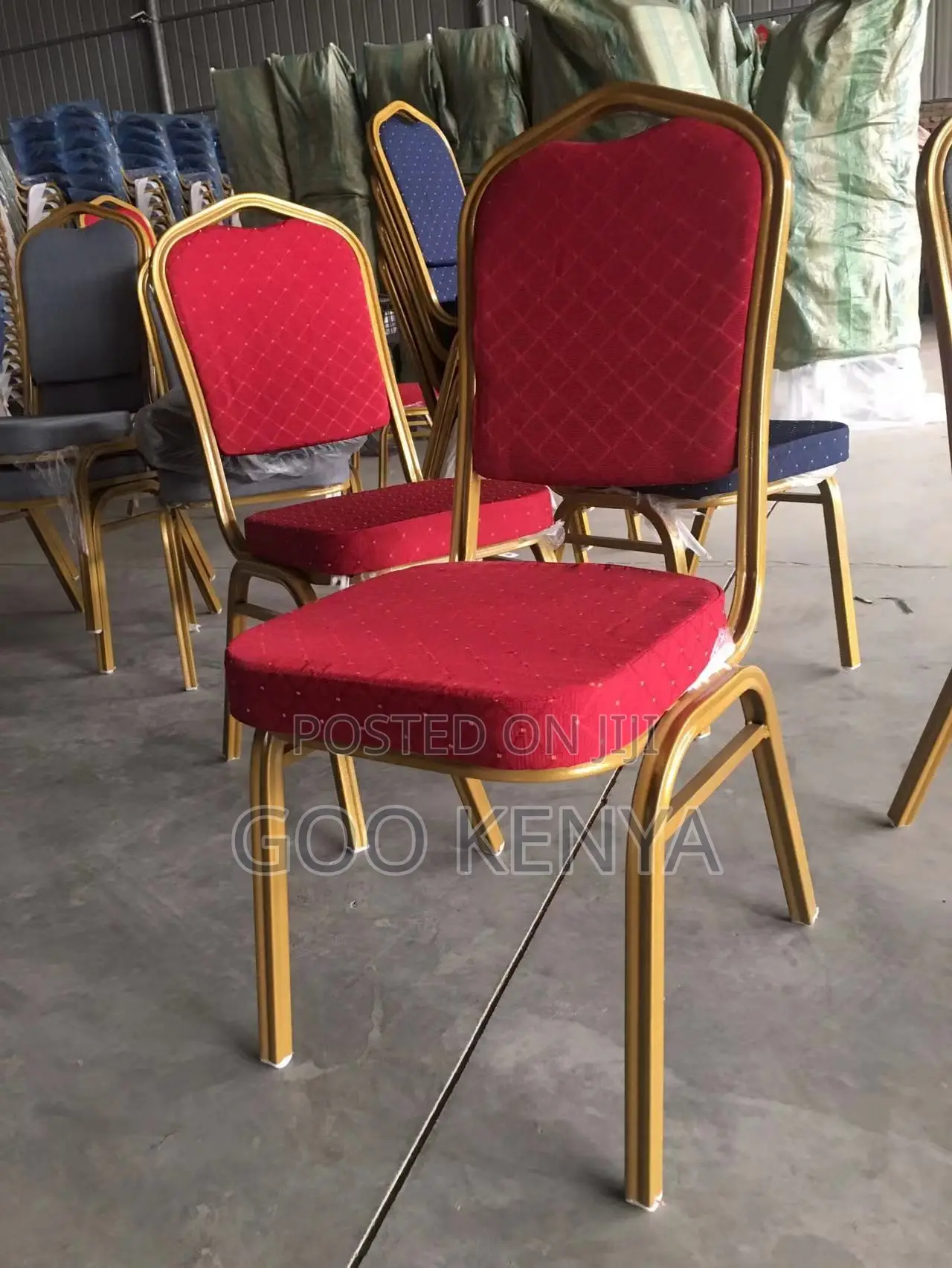 Office Chair ; Gold Stacking Metal Banquet Chair