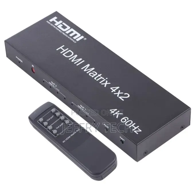 Hdmi 4x2 Matrix Switcher / Splitter With Remote Controller
