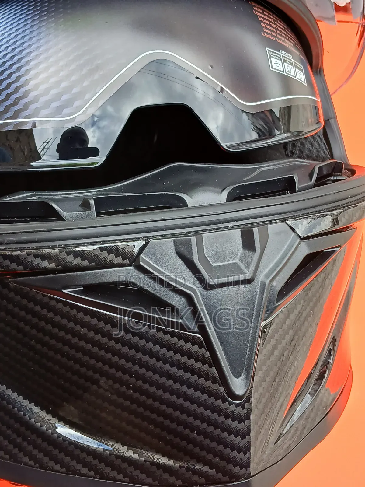 Full Face Motorcycle Helmet With Fibre Pattern