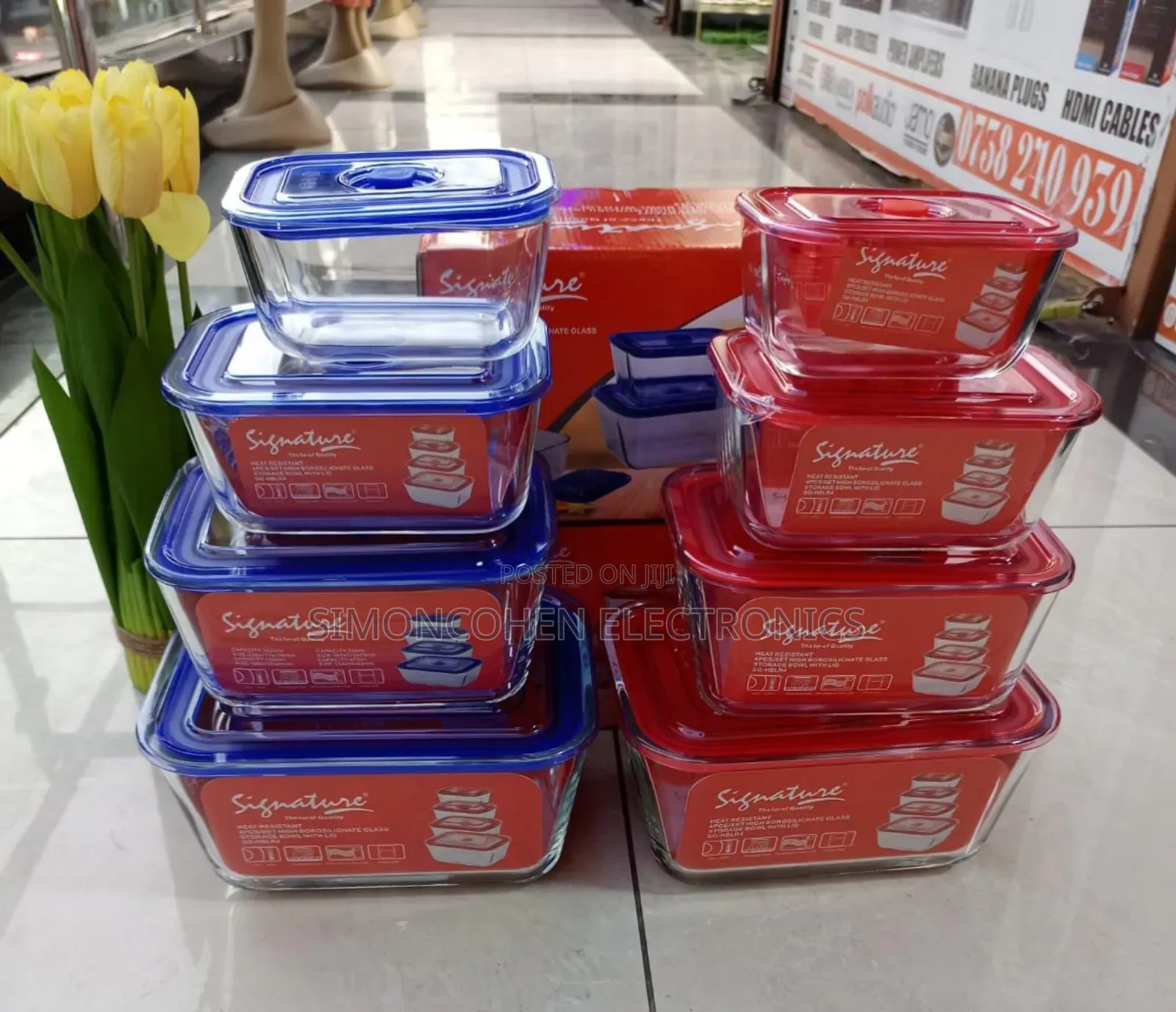 4pcs Heat Resistant Glass Storage Bowl Set With Lid