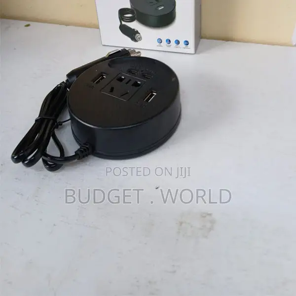 Black Smart Display, Portable Car Inverter Dc 12v to Ac 220v