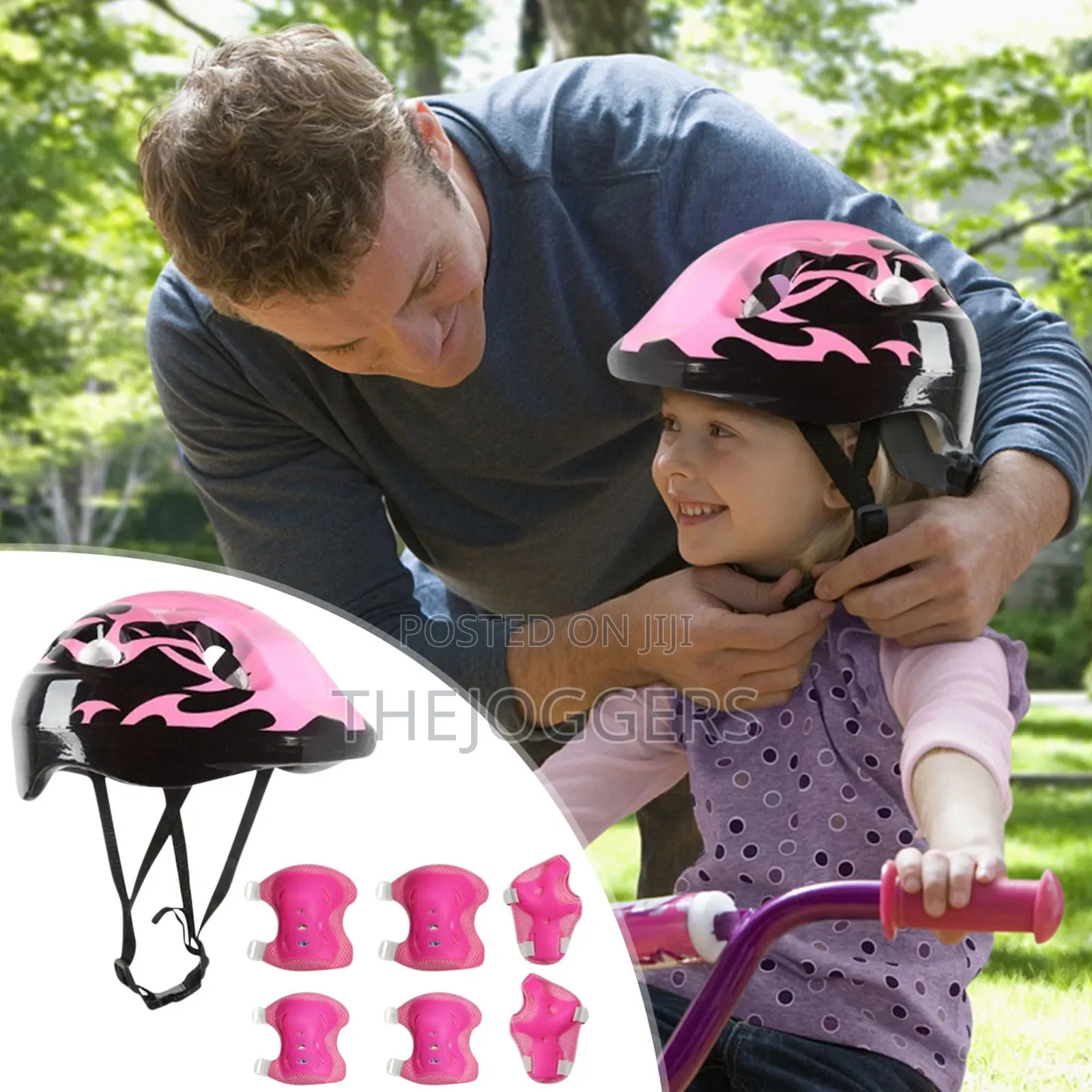 7pcs Set Children's Protective Gear Safety Helmet Knee Elbow