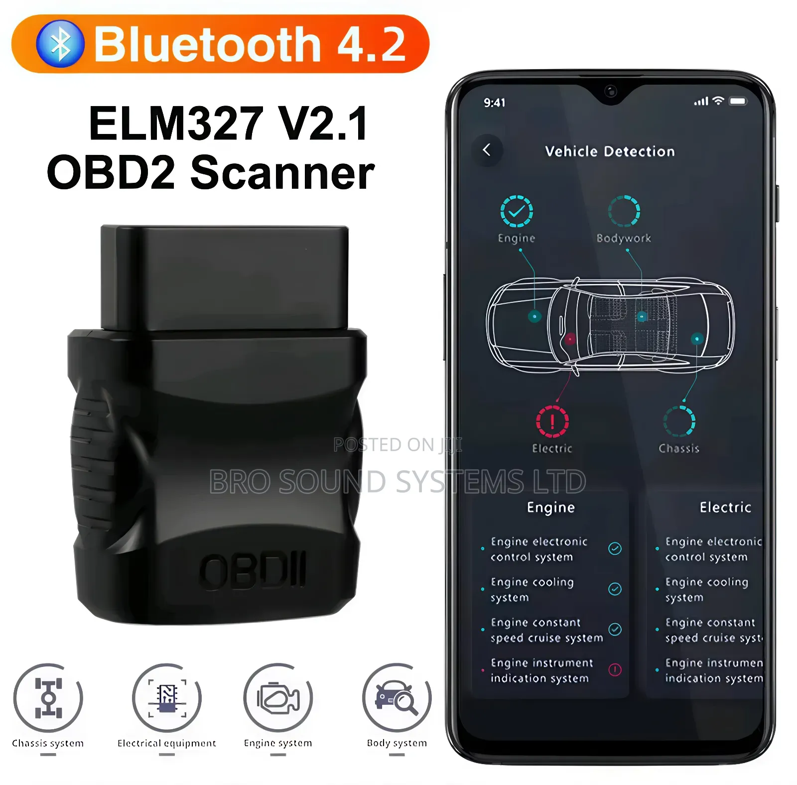 Bluetooth Elm327 V2.1 Obd2 Car Diagnostic Scanner Tool.