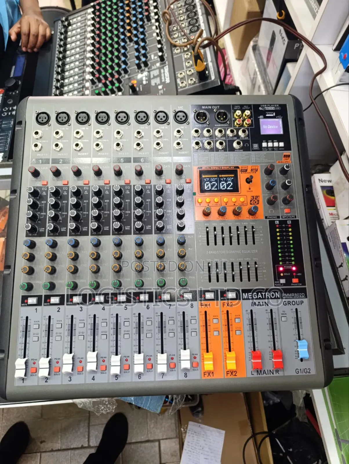 Megatron Pmmr802d Double Effect Professional Powered Mixer