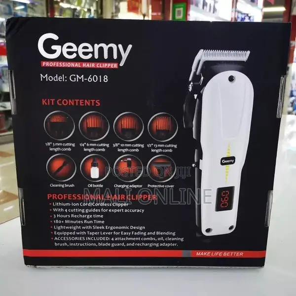 Geemy Gm-6018 Rechargeable Cordless Hair Clipper