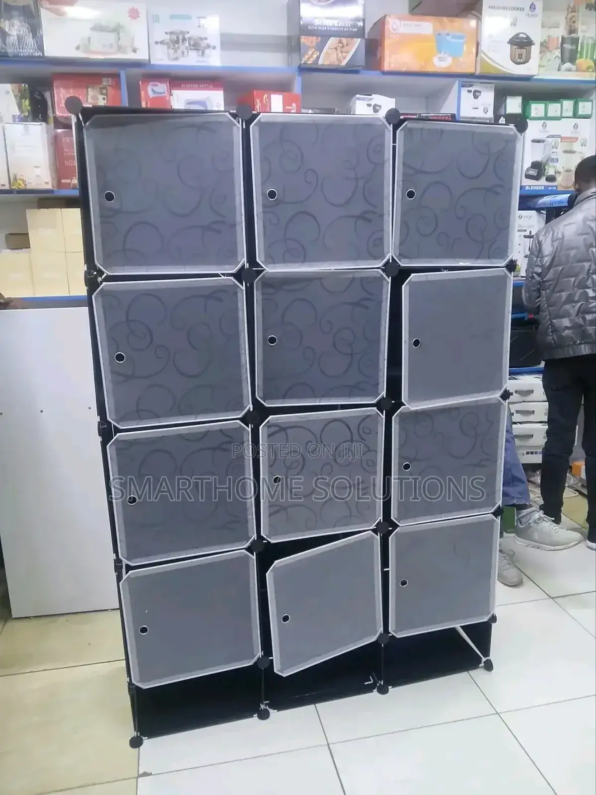 3 Column Plastic Wardrobe Large Capacity Assemble Wardrobe