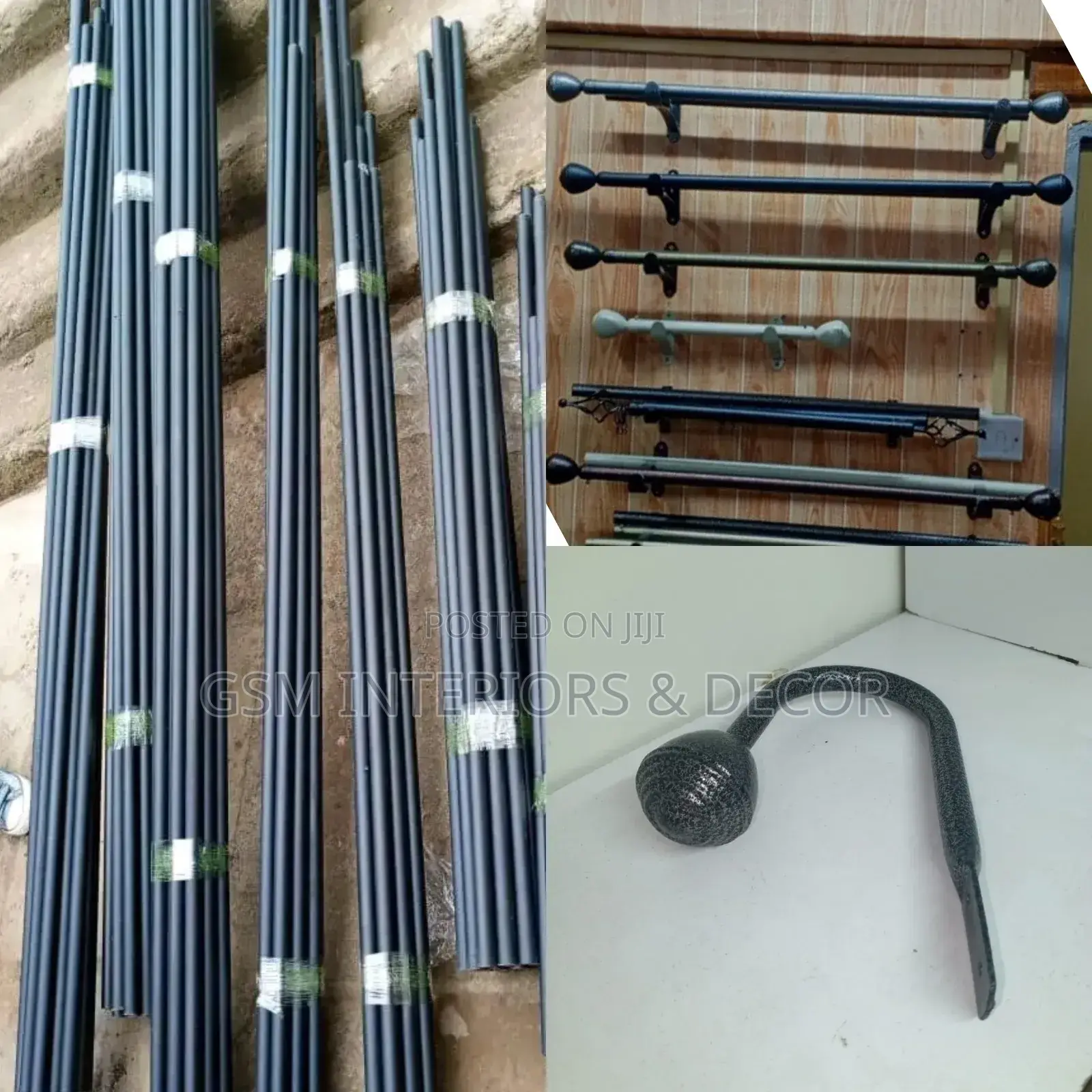 Powder Coated Jua Kali Heavy Duty Curtain Rods Accessory
