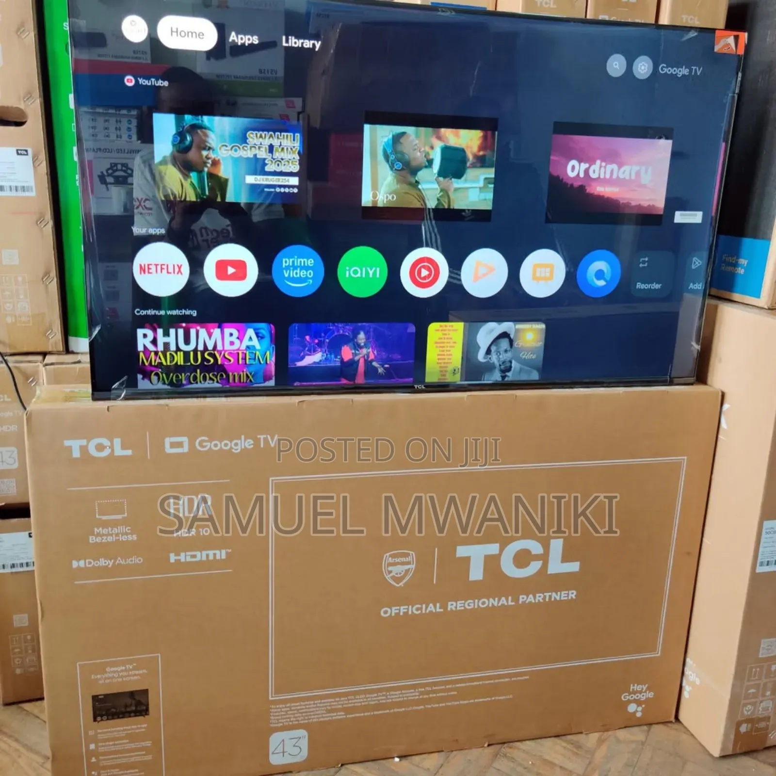 TCL 43" Qled Smart Google TV Hdr10+, HLG Latest Model