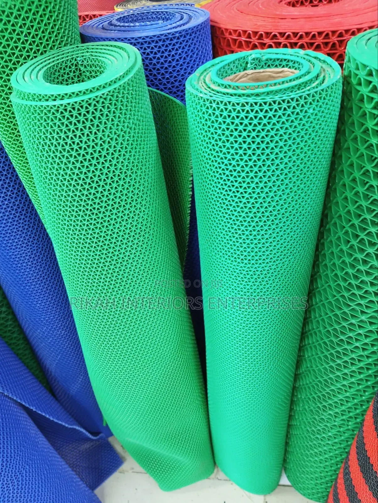 Green Antislip Bathroom Mats