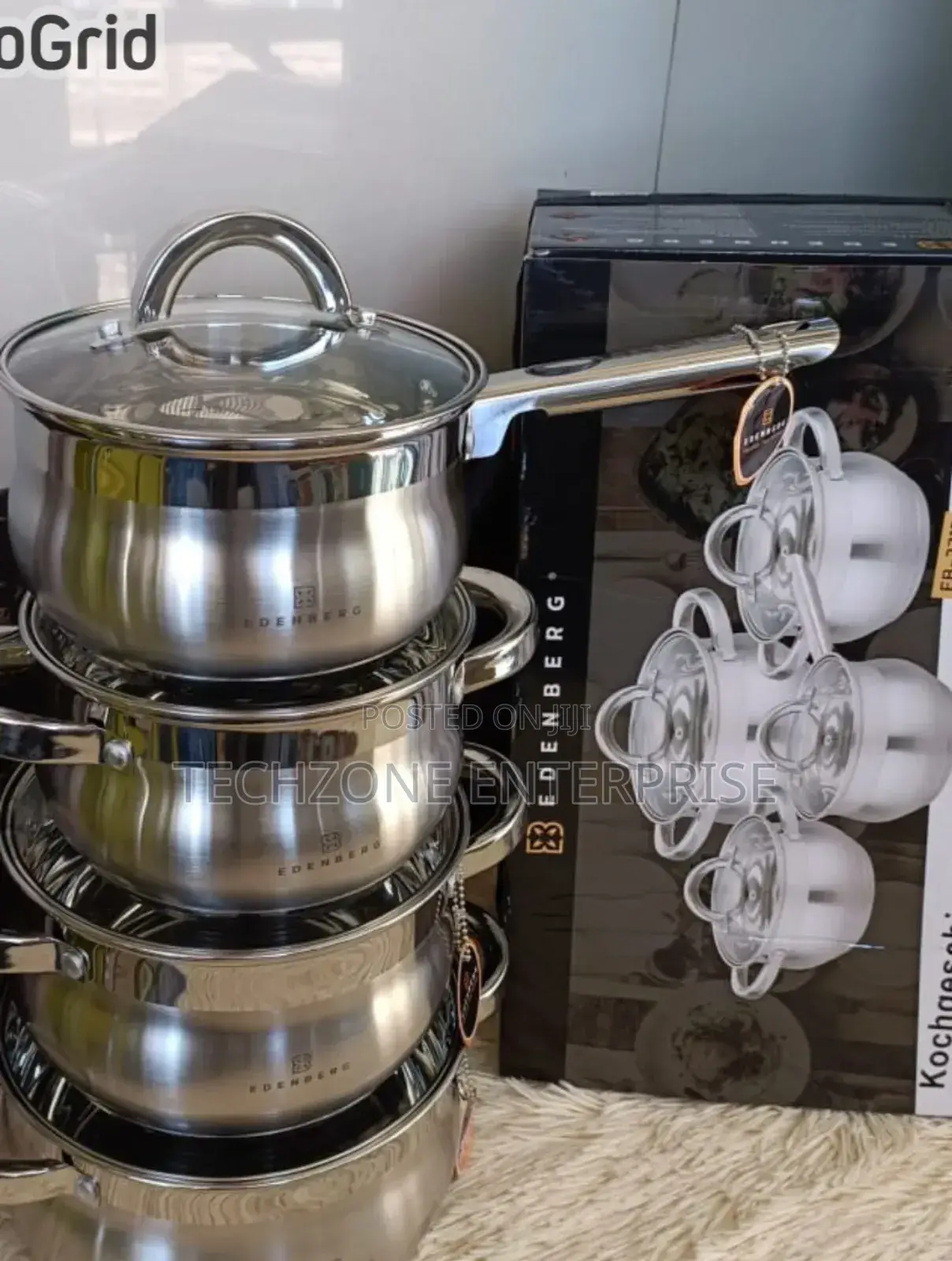 Edenberg 8 PCS Heavy Stainless Steel Cookware Eb-3717