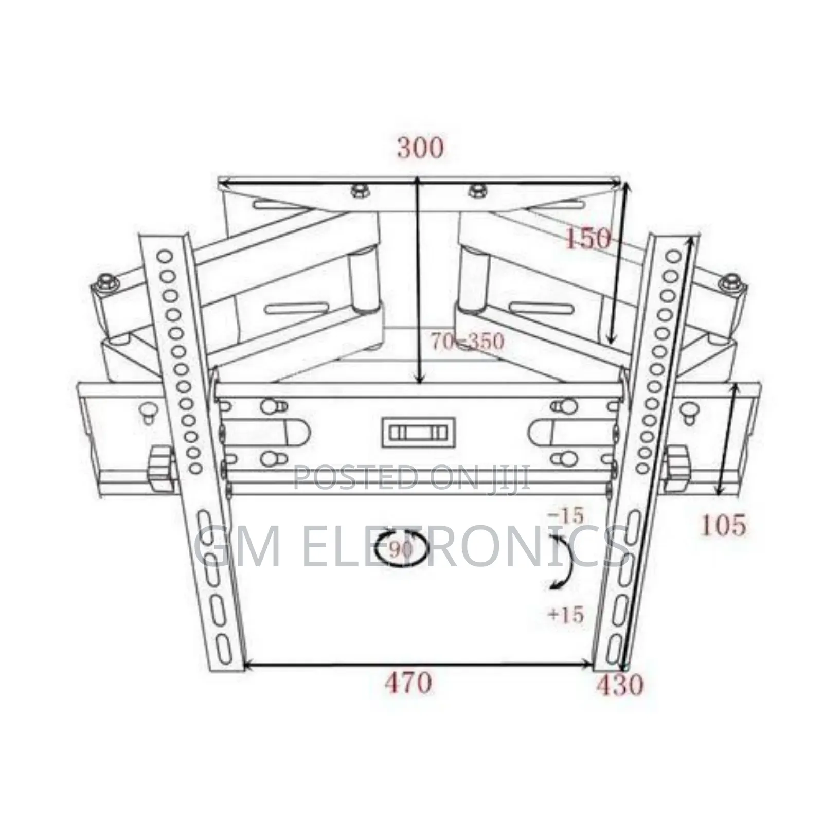 Heavy Duty Tv Wall Bracket-double Arm Swivel/ Tilt 32"-70".