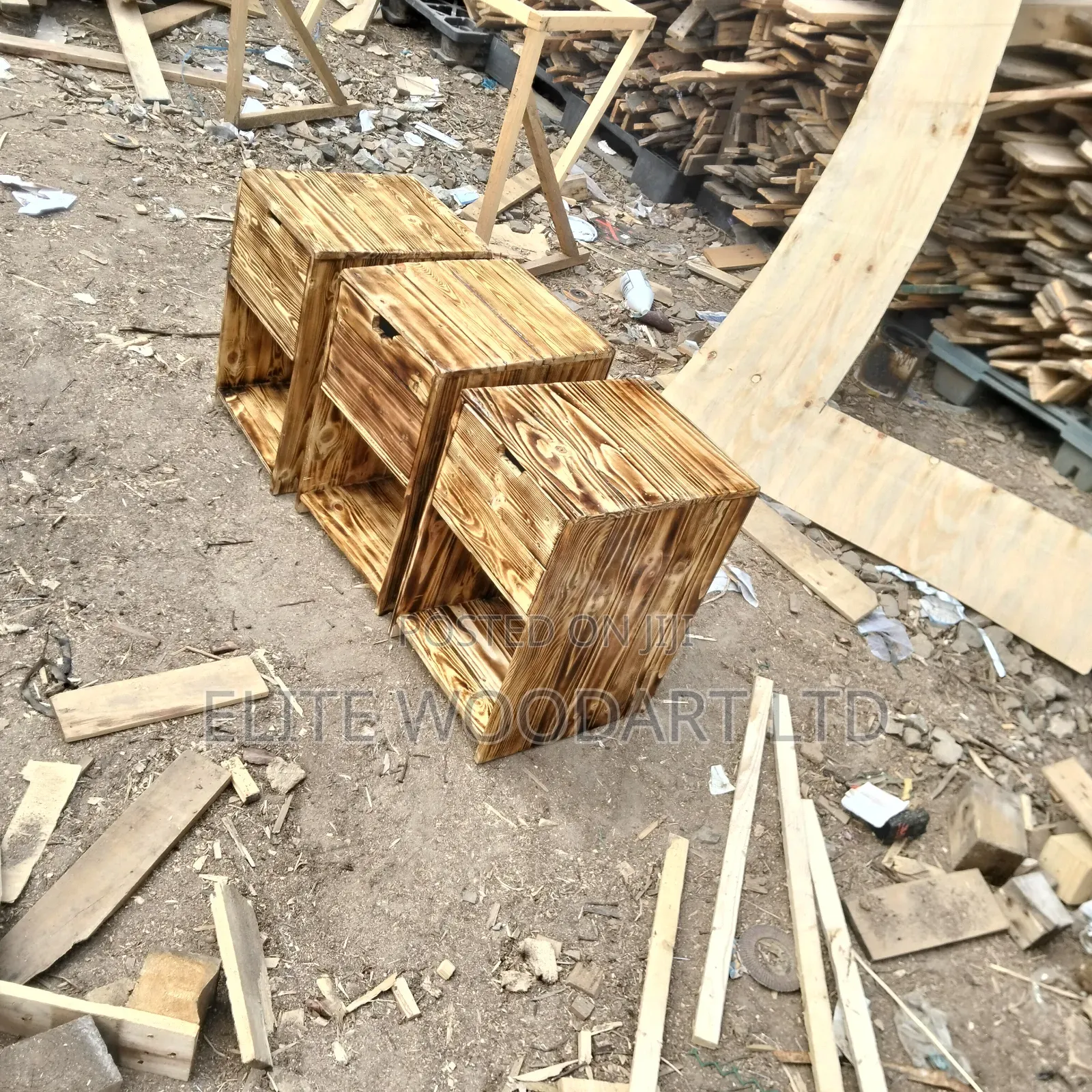 Solid Wood Rustic Night Stand/Side Bed Cabinet