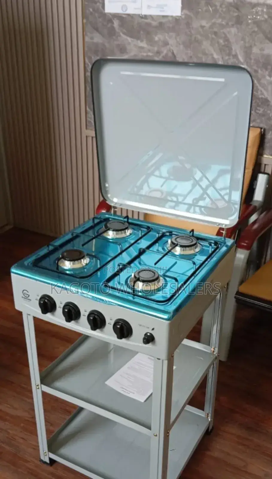 Eurochef Full 4 Gas Standing Cooker With Shelves E4g/C