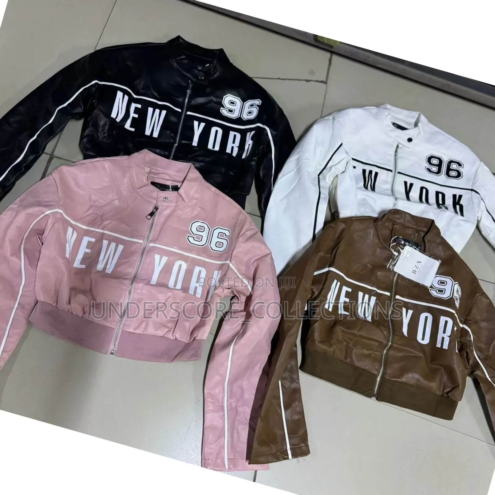 Top Crop Leather Jacket for Ladies With Prints