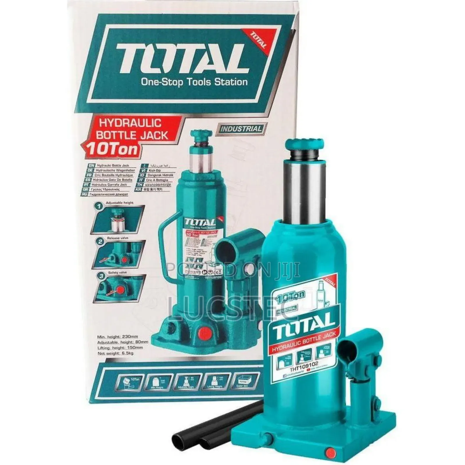 Total 10 Ton Hydraulic Bottle Jack