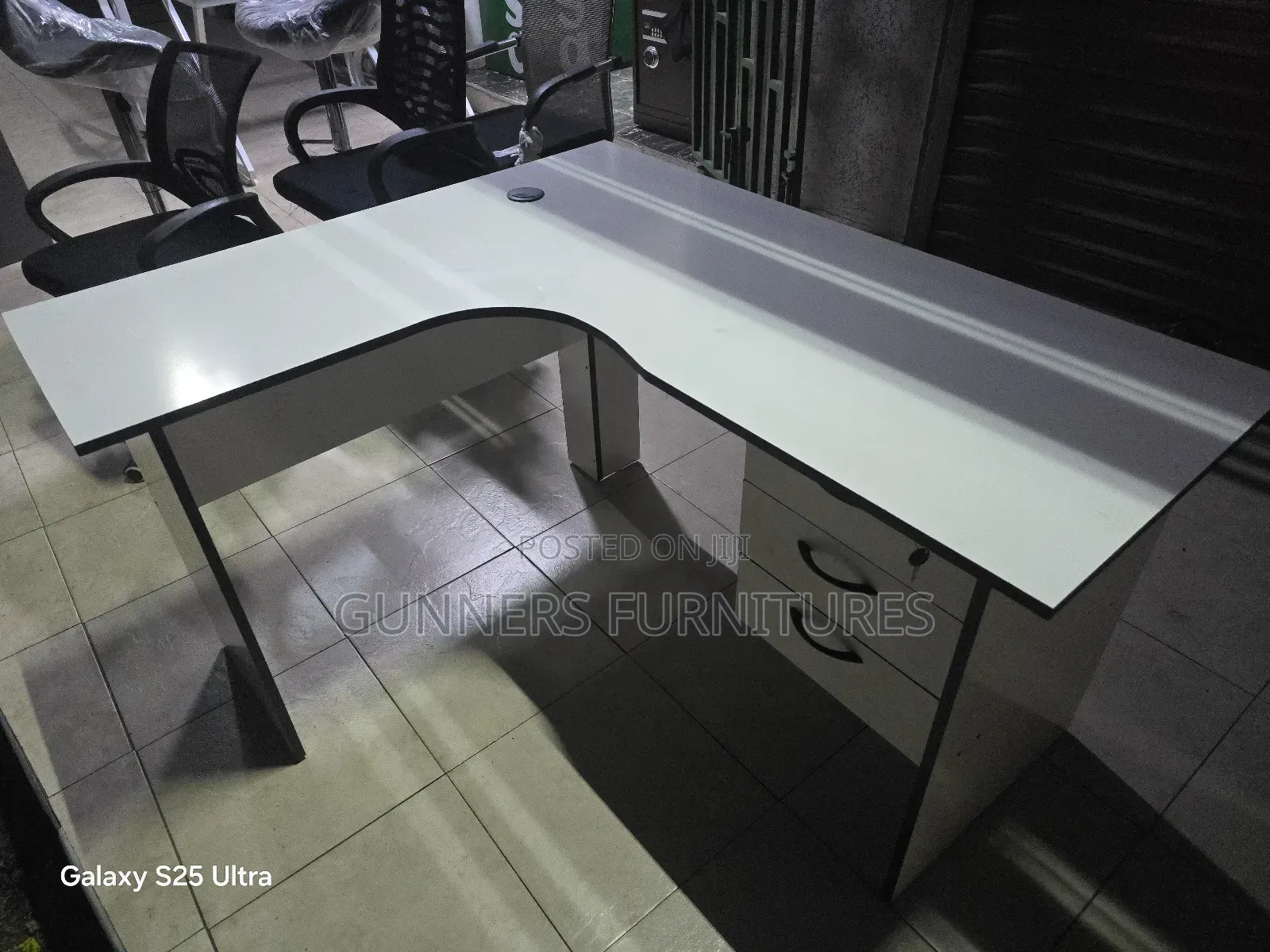 White L Shape Desk