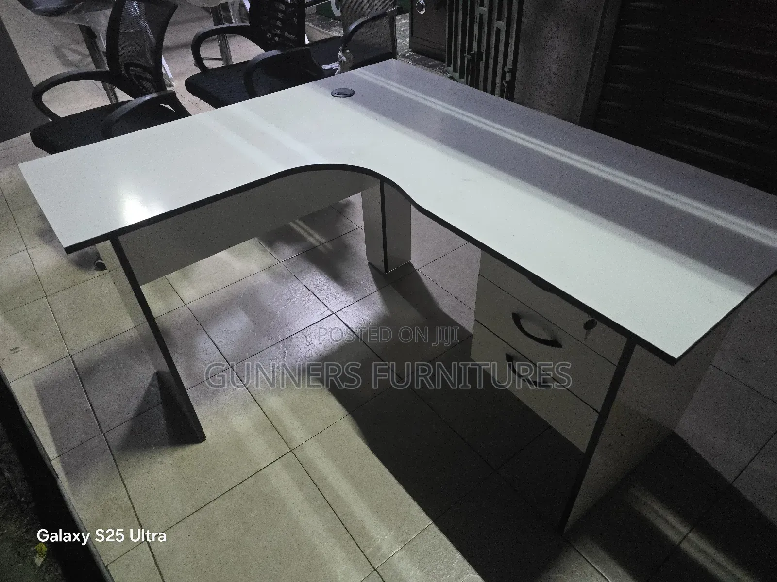 White L Shape Desk