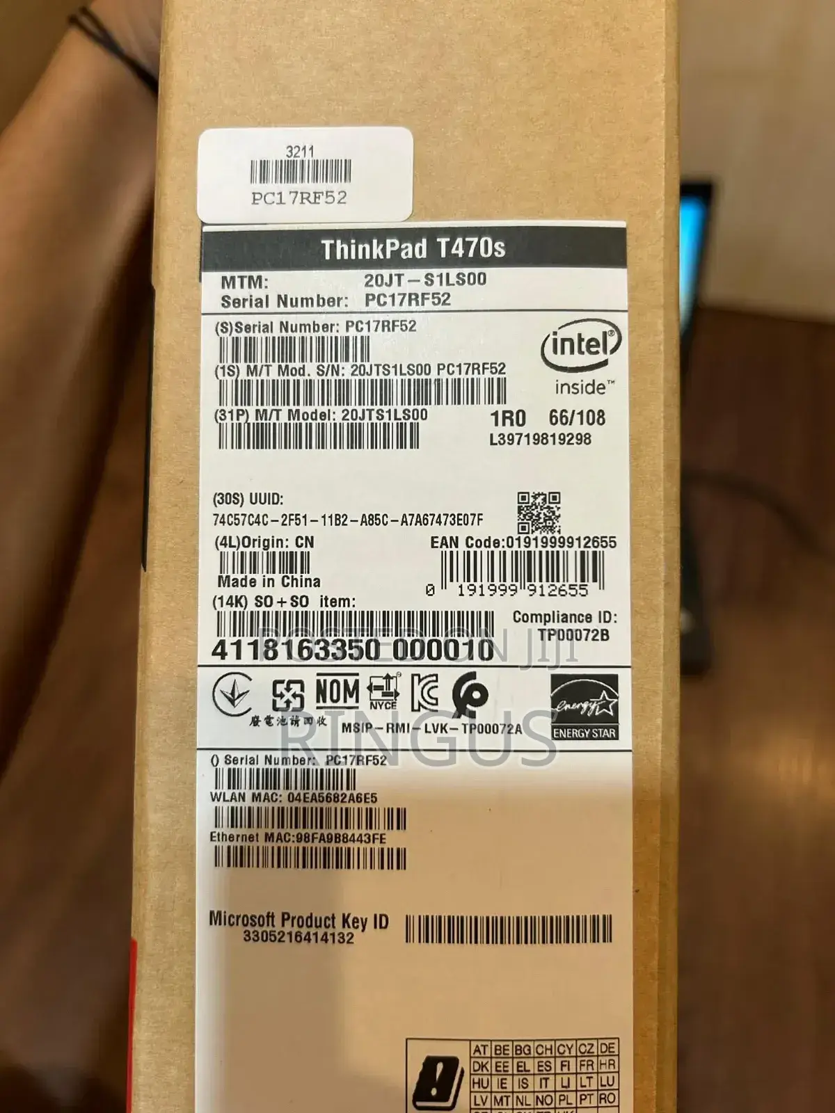 New Laptop Lenovo ThinkPad T470s 8GB Intel Core I5 SSD 256GB