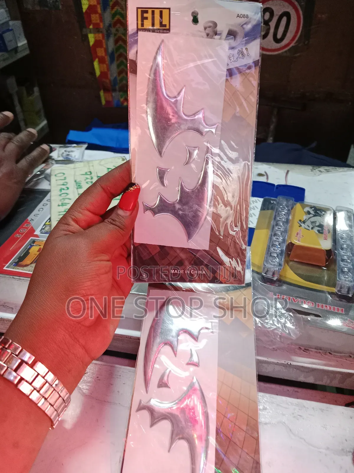 2pcs Silver 3d Car Body Stickers in Silver