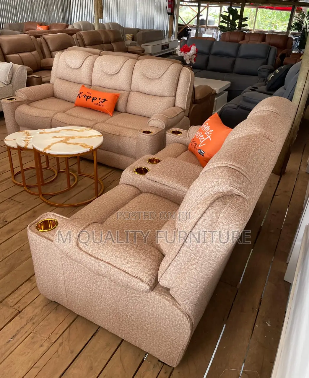 5 Seater Semi Recliner Sofa