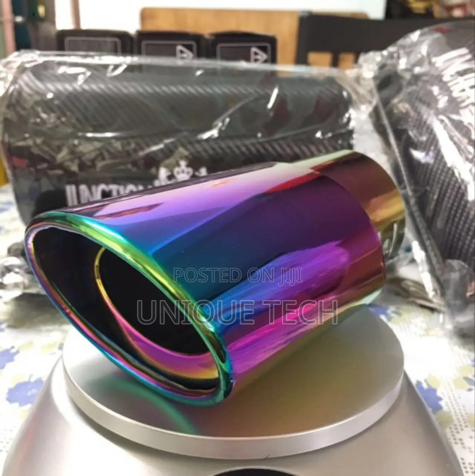 Universal Rainbow Exhaust Pipe Tip – Silver Chrome Finish