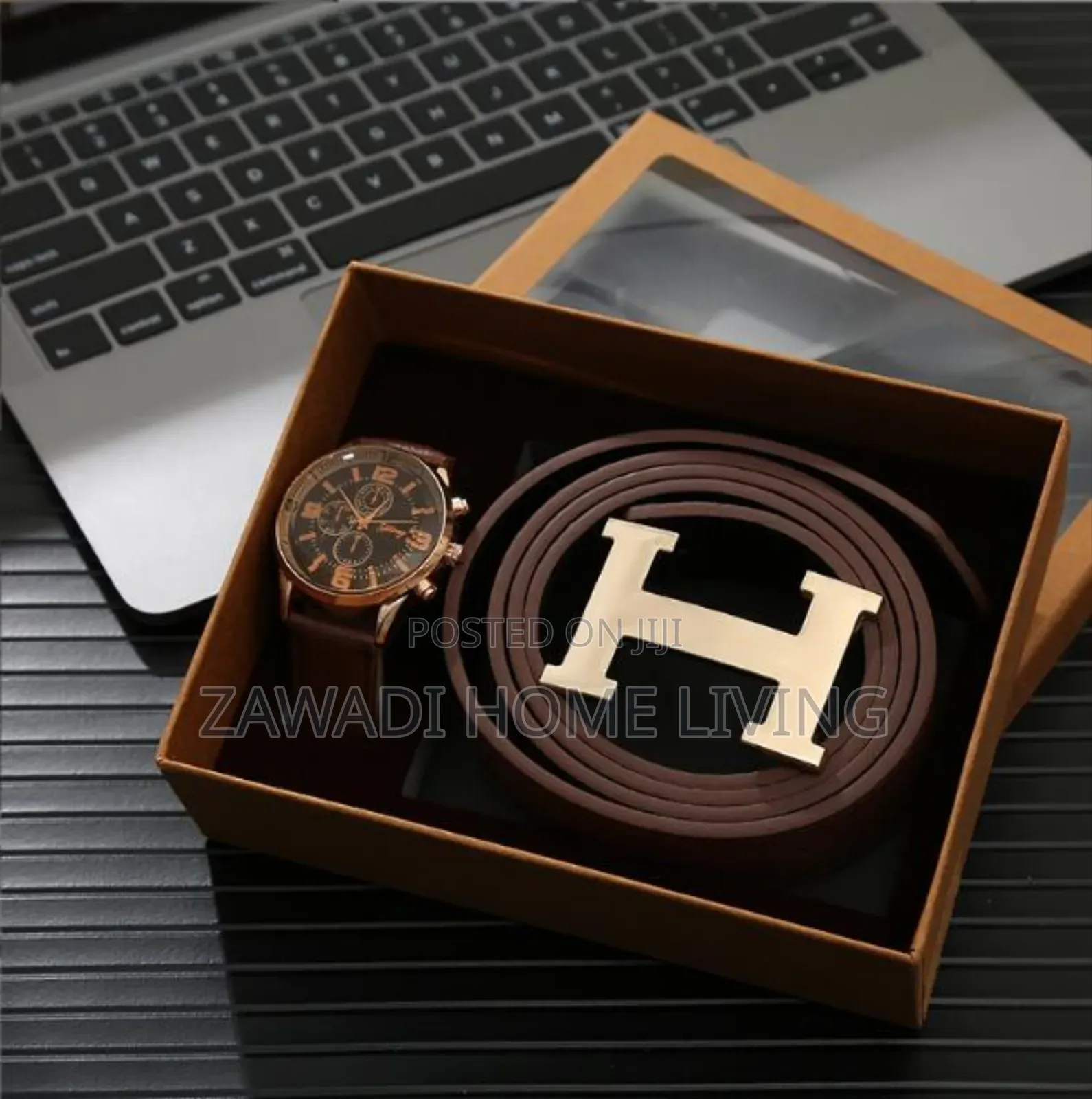 Watch and Belt Men Gift Set