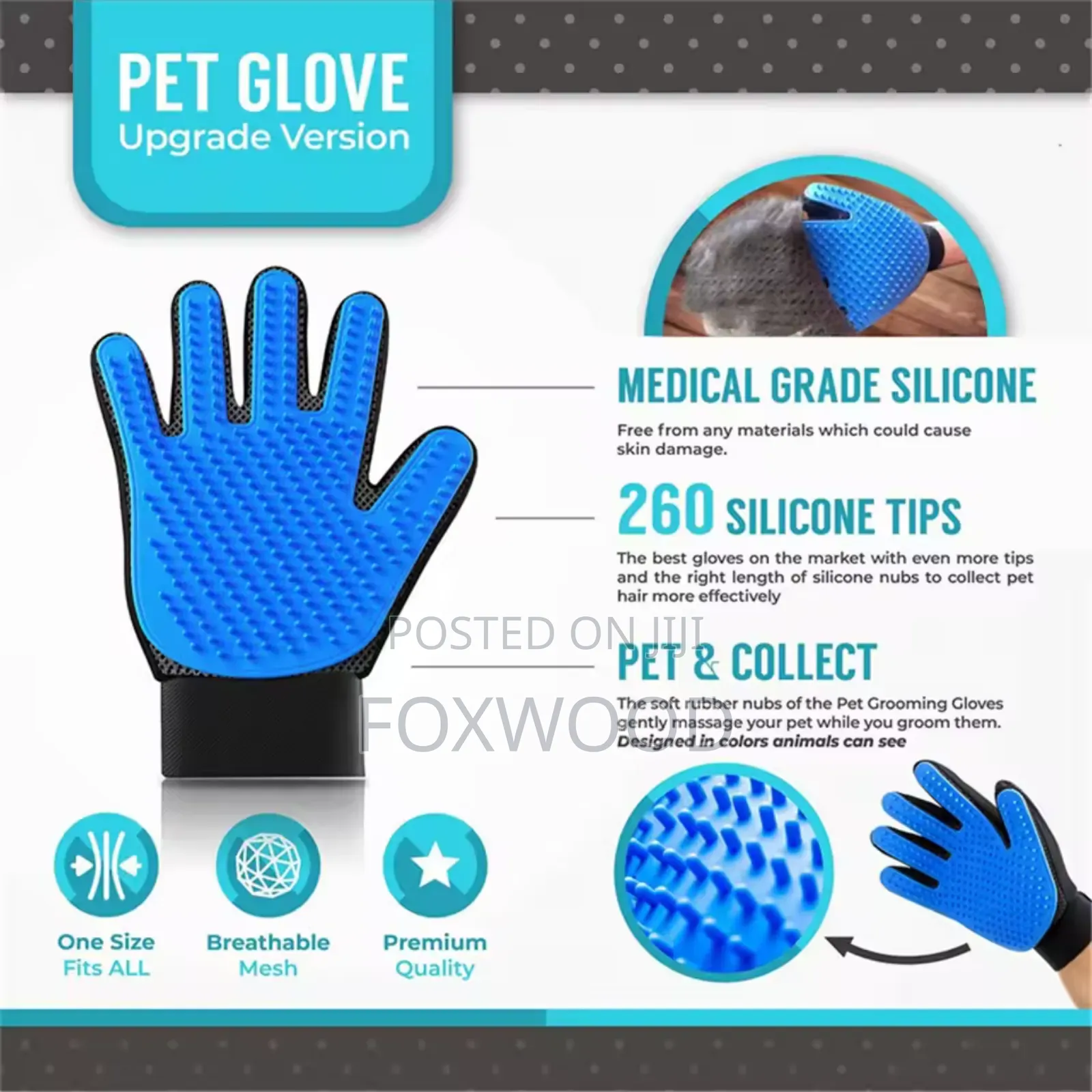 Pet Grooming Glove 1pc