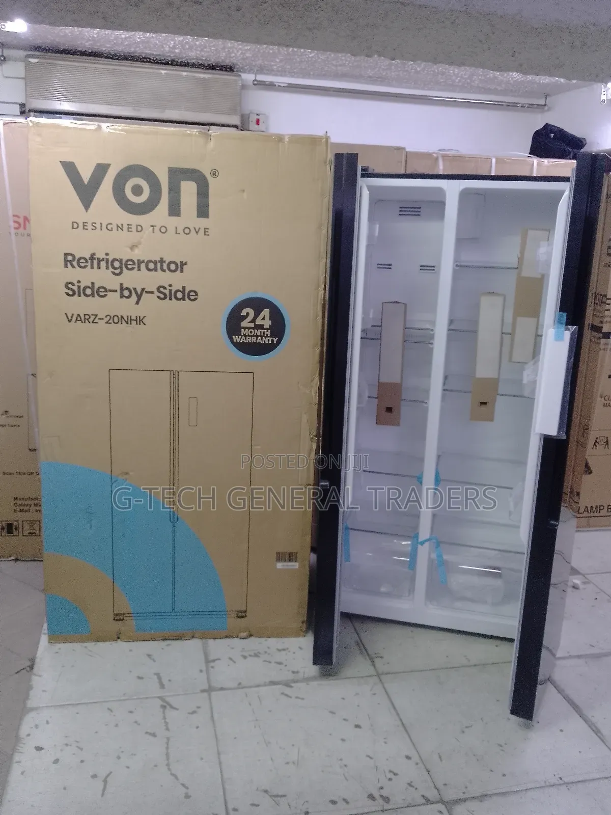 Von 442l 2 Door Side by Side Energy Saver Refrigerator