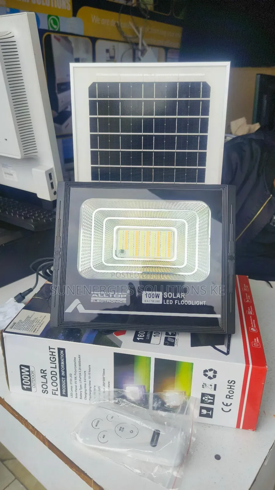Alltops 100w Solar Flood Light