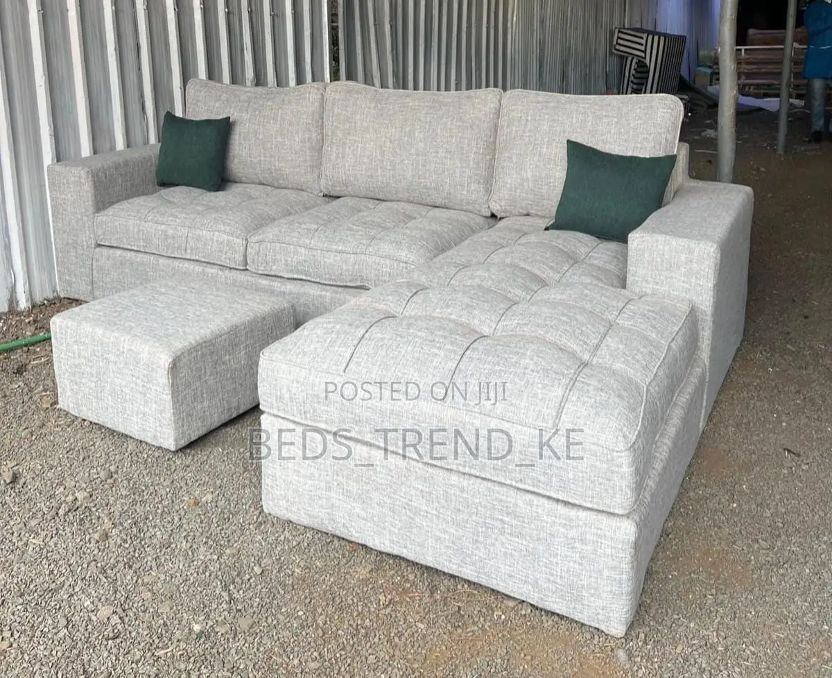 Decent 6 Seater L Shaped Sofa With Throw Pillows