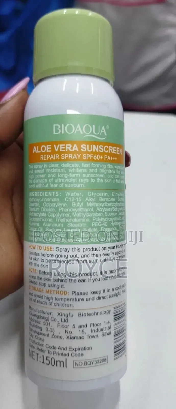 Aloe Vera Sunscreen Spray -SPF 60+