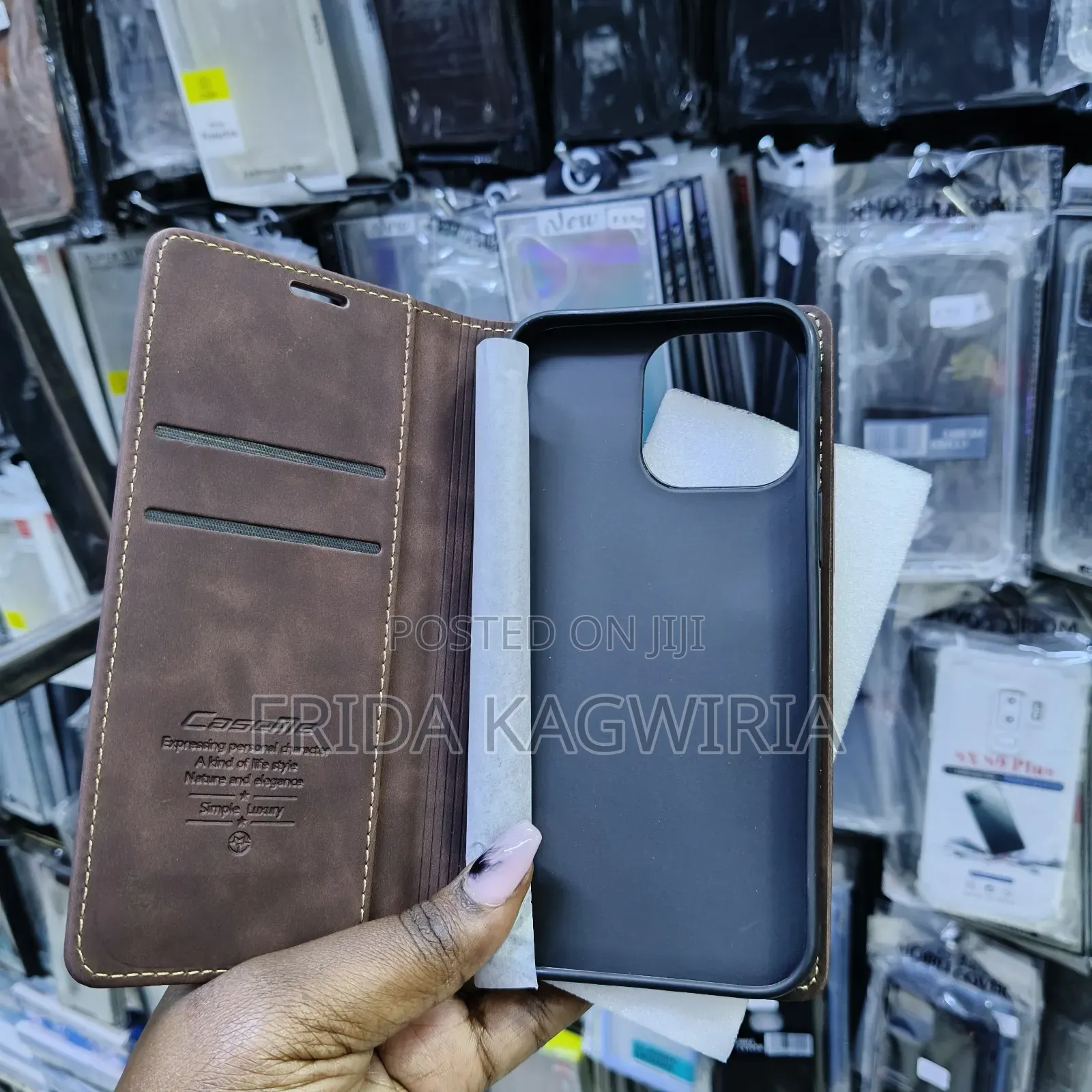 iPhone 14 Pro Max Leather Flip Cover