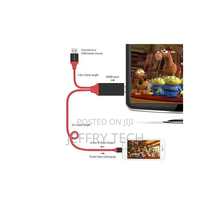 Lightning Ios iPhone to HDTV Hdmi Cable - 2metre
