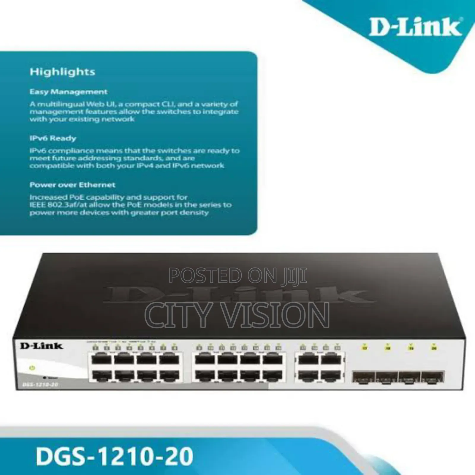 D-Link DGS-1210-20 16 Port Smart Managed Gigabit Switch