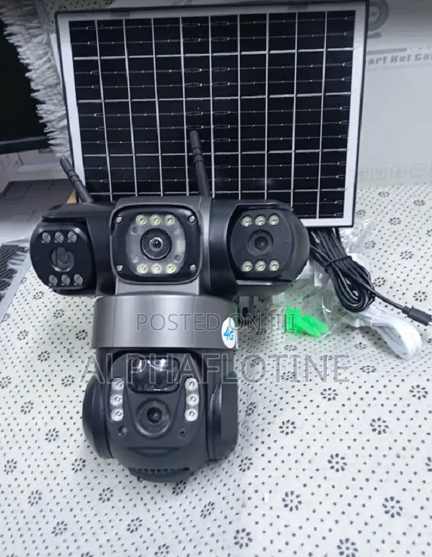 Triple Lens(3) Solar PTZ Powered Outdoor Security Cameras