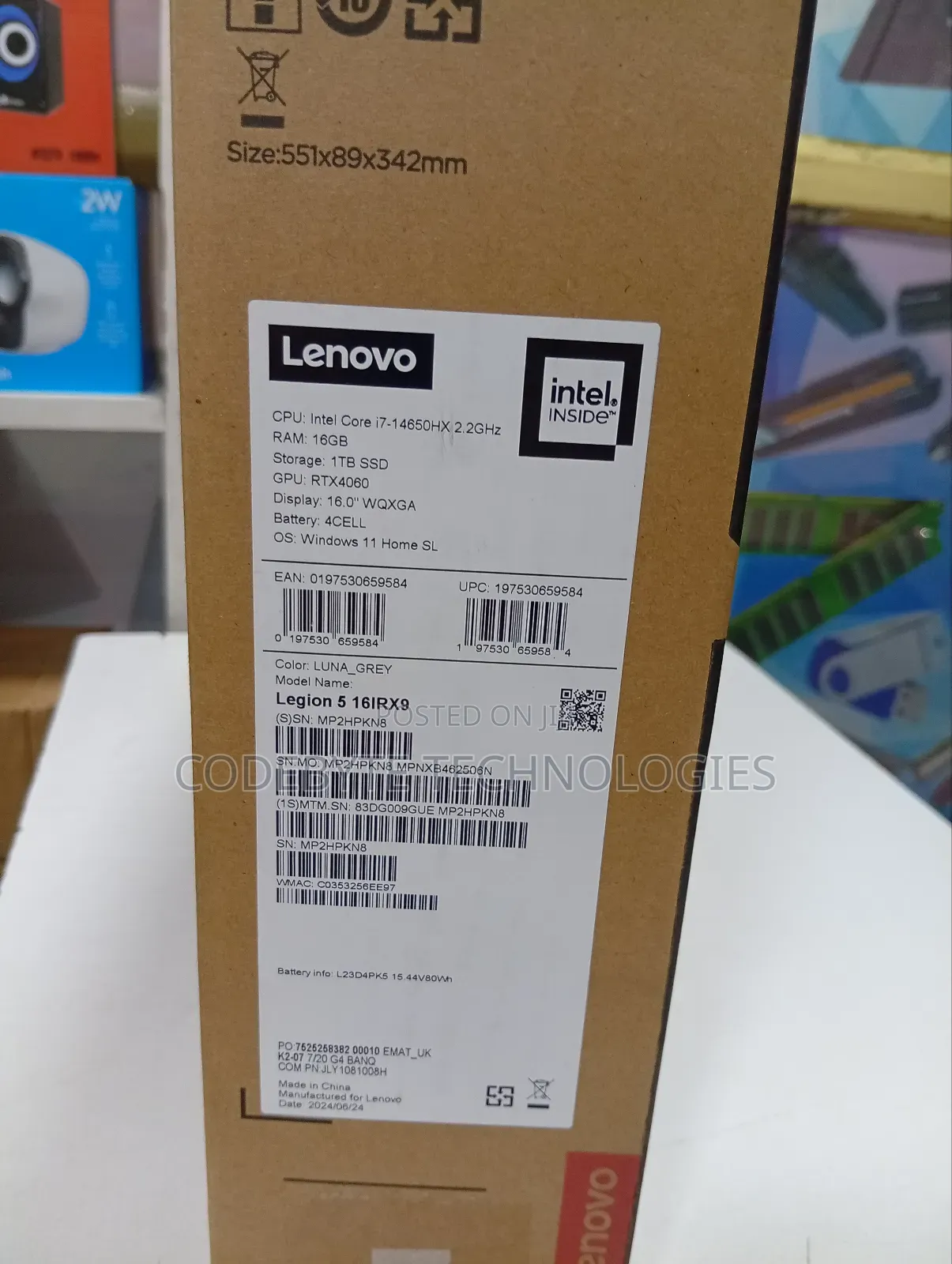 New Laptop Lenovo Legion 5 16GB Intel Core I7 SSD 1T