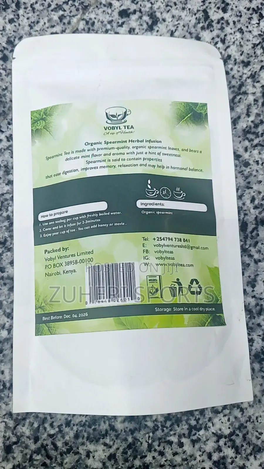 Organic Spearmint Herbal Infusion Relaxation Digestive Ease