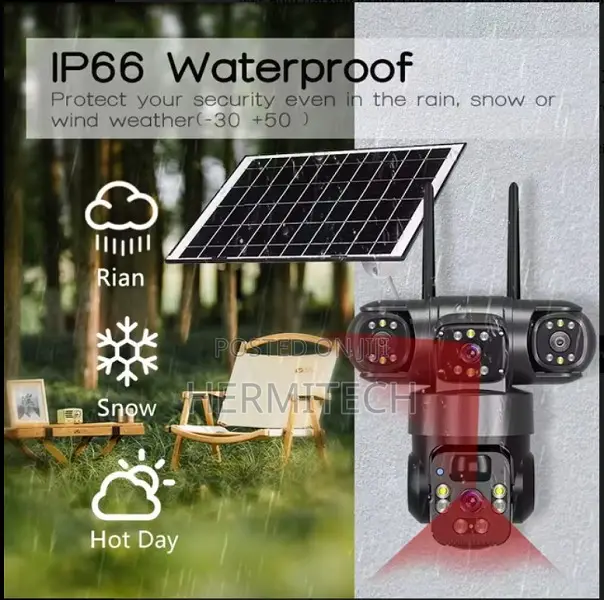V380 Pro 4g Three Lens Outdoor Solar PTZ Camera