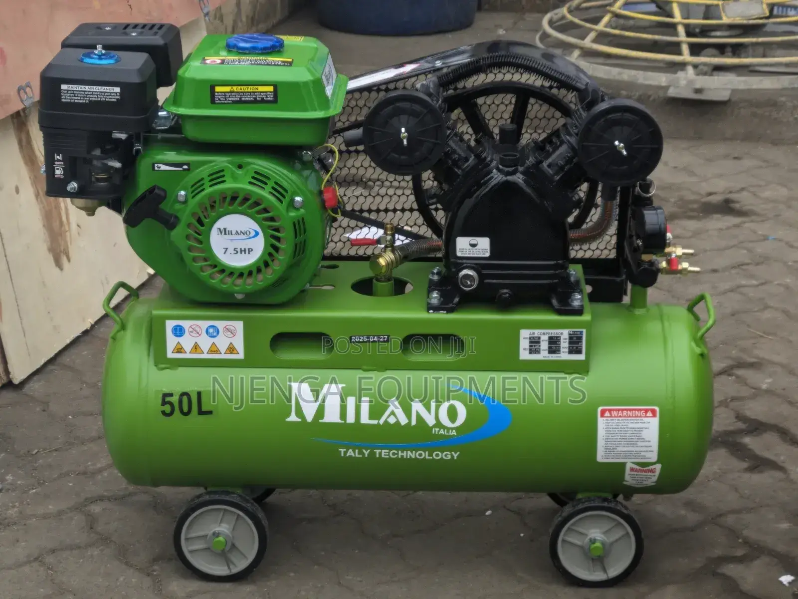 Milano 7.5hp Portable Belt-Driven Compressor – 50l