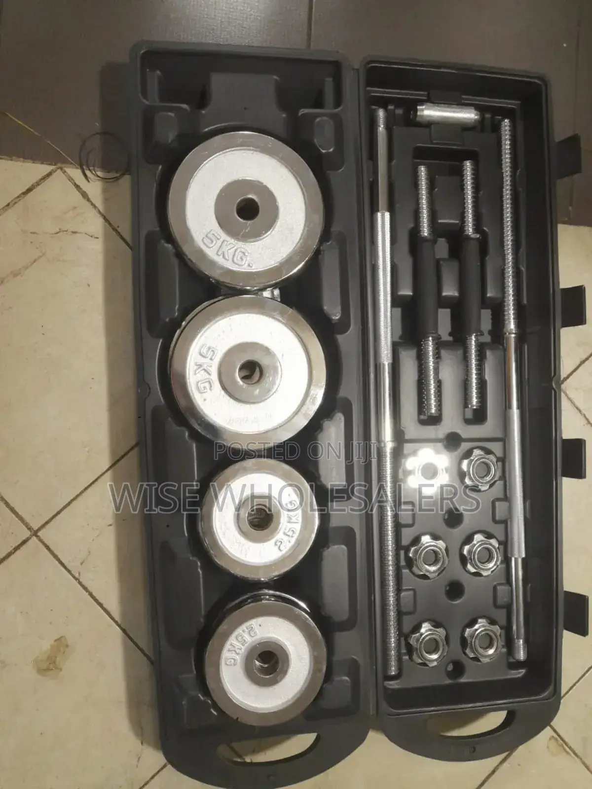 Adjustable 50kgs Dumbbell to Barbell Set With Carry Case