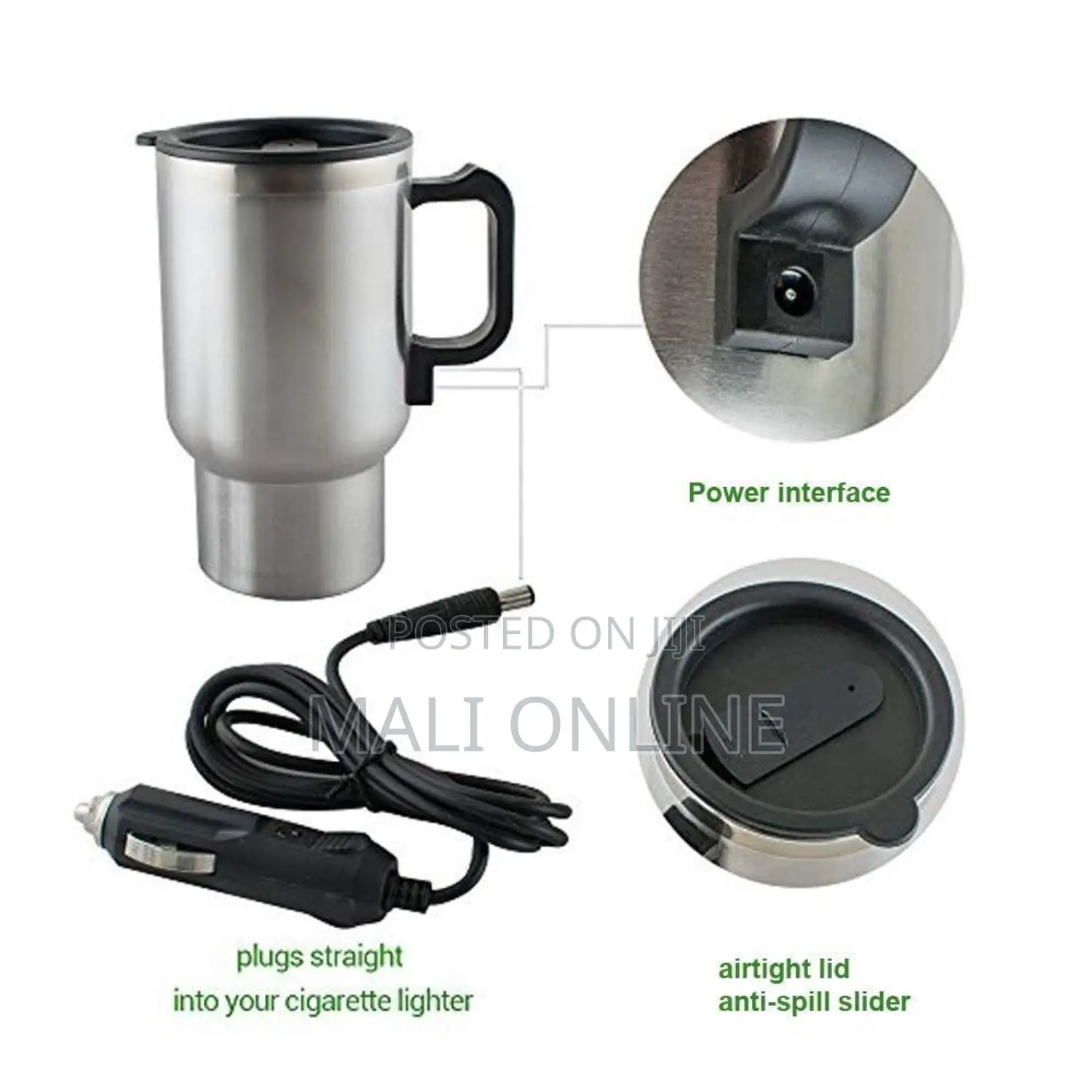 12v Electric Car Mug Stainless Steel 450ml