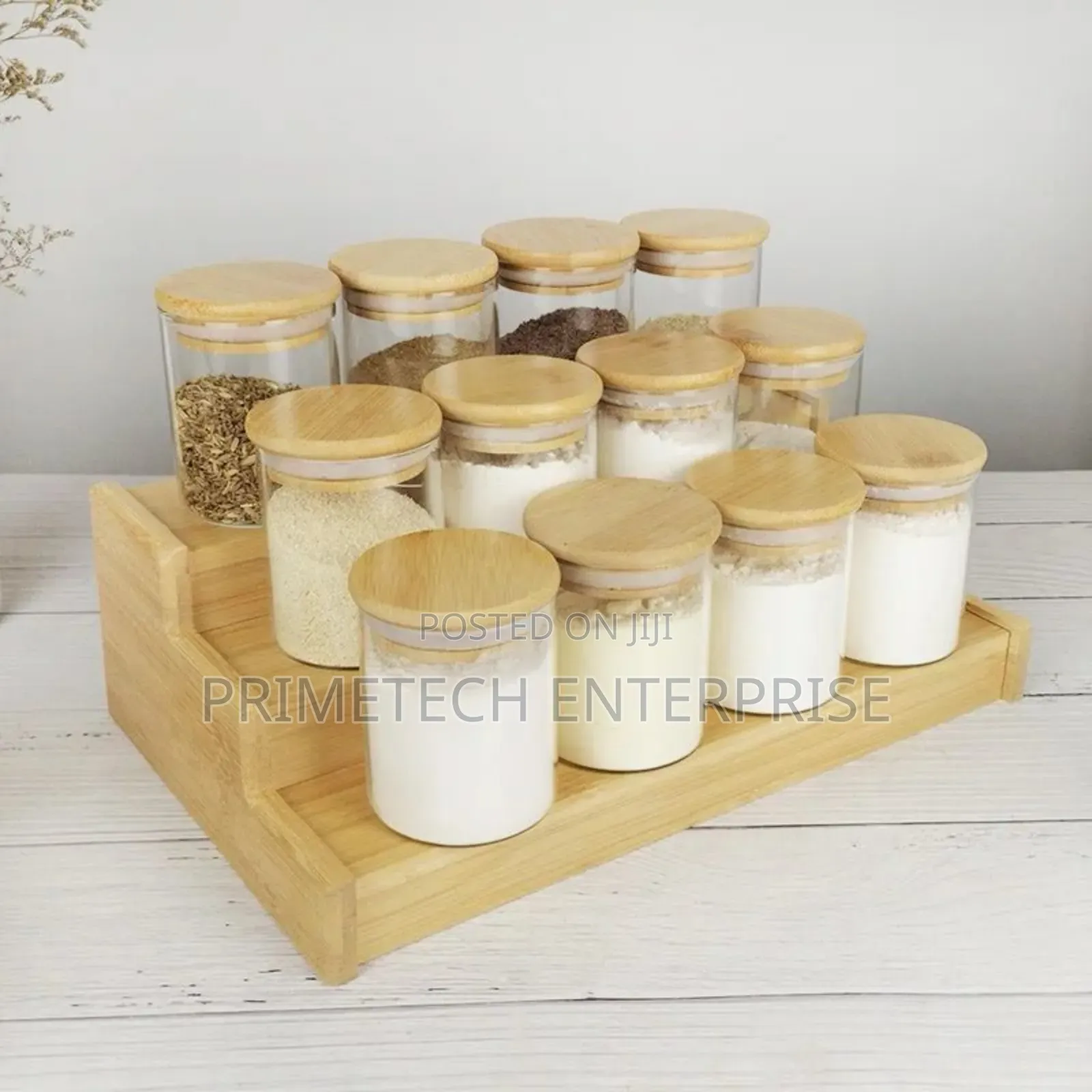 12pcs Glass Spice Jars With Stand