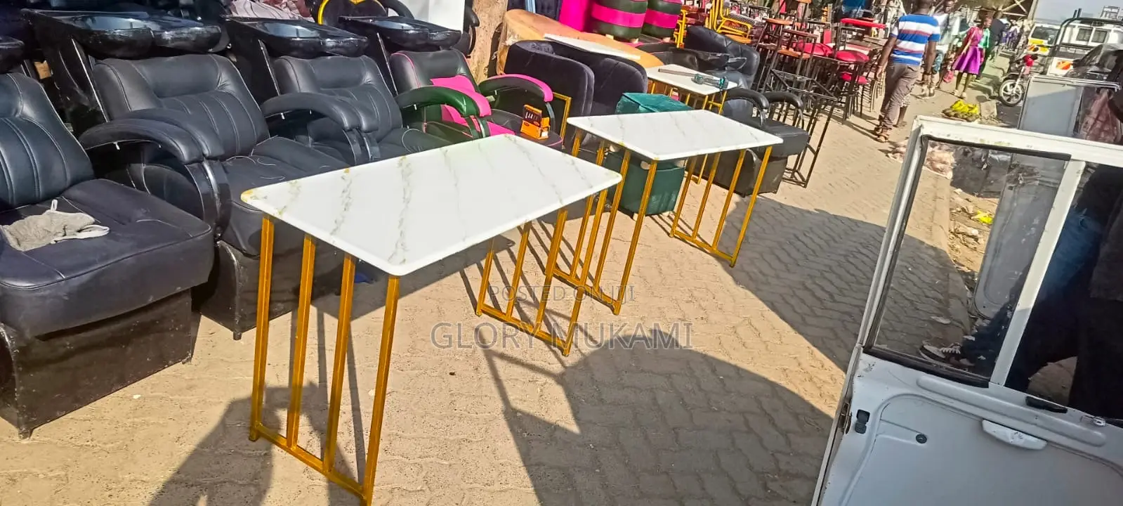 White Marble Manicure Table
