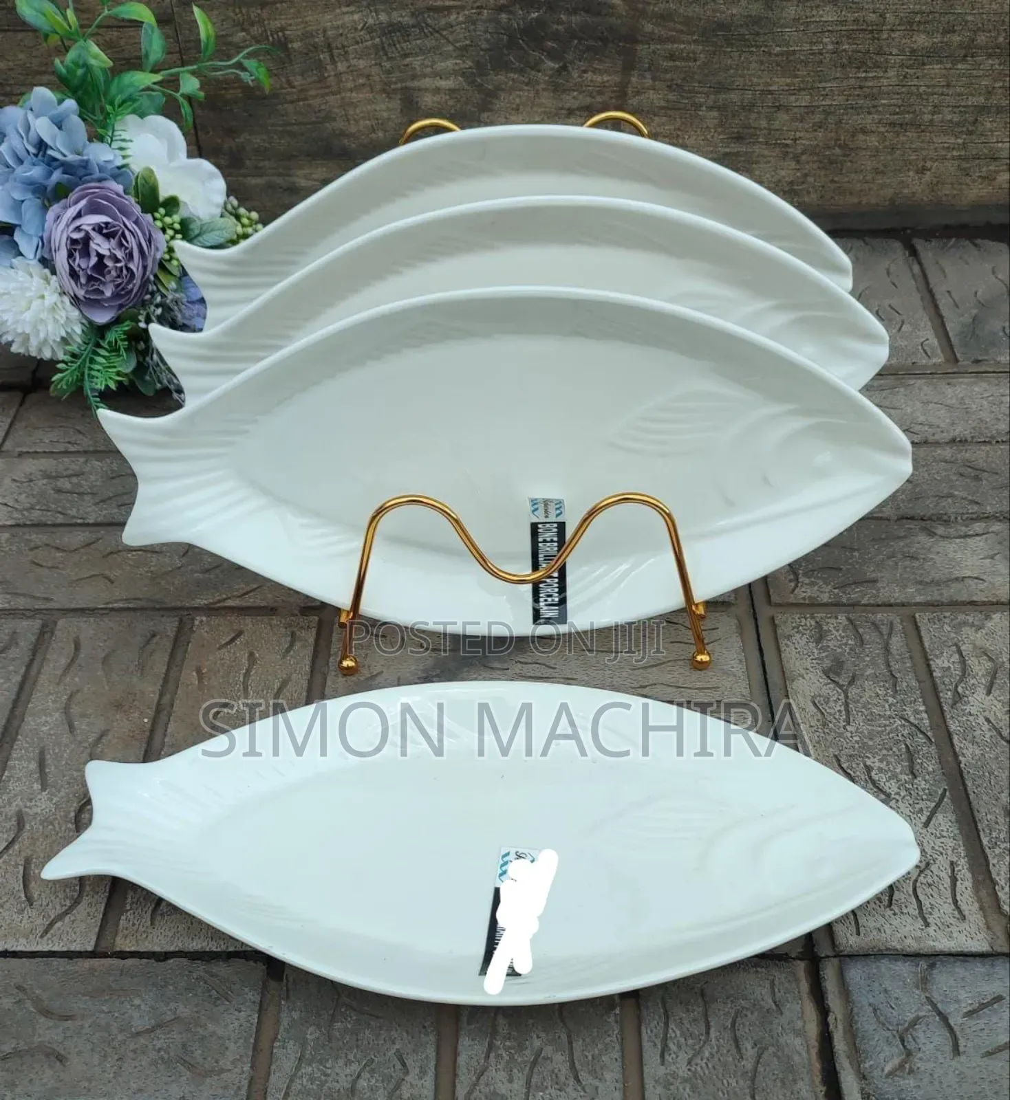 6pcs Ceramic Fish Plates